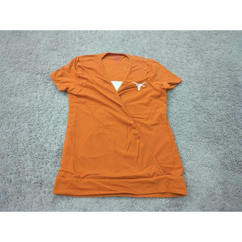 Texas Longhorns Wrap Shirt Womens M Inner Layer Short Sleeve NCAA Klutch Orange